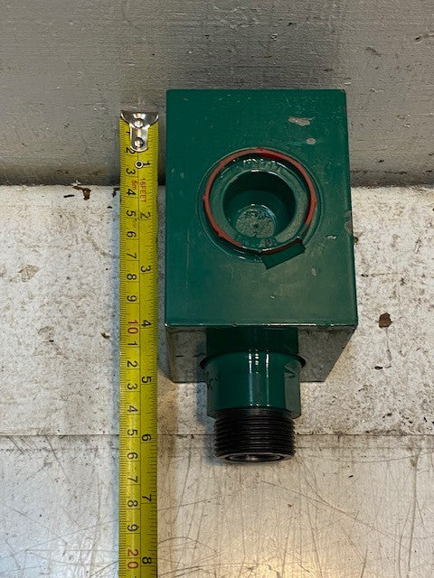 Hydraulic Solenoid Valve Manifold Green 37mm Thread OD 19mm ID 3"x4"x6-1/4"