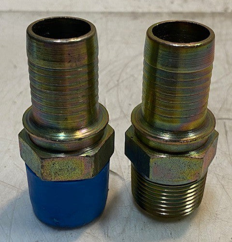 2 Qty of Hydraulic Hose Fittings 3-1/8" L 33mm Thread 27mm Nose 21mm ID (2 Qty)