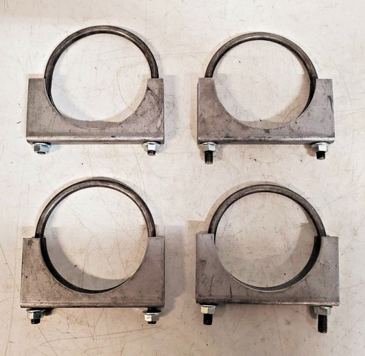 4 Quantity of 4" Steel Muffler Clamps (4 Qty)