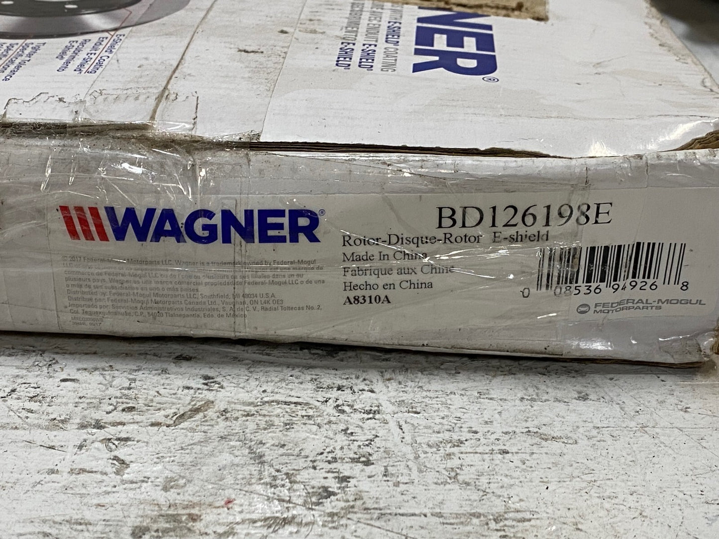 Wagner BD126198E Brake Rotor Disque Eshield A8310A