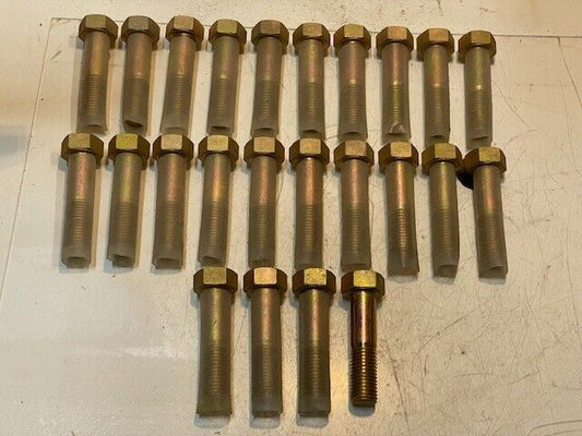 24 Quantity of CS Hex Head Bolts 4-1/4" L 33mm Hex Head 22mm Thread (24 Qty)
