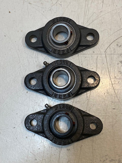 3 Quantity of Peer 2-Bolt FT205 Flange Bearings UC205-16 | 25mm Bore (3 Qty)