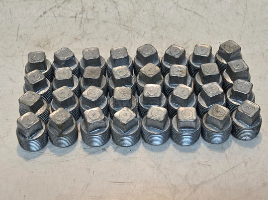 32 Quantity of 3/4" MPT Galvanized Plugs | 5/8" Square Drive (32 Quantity)