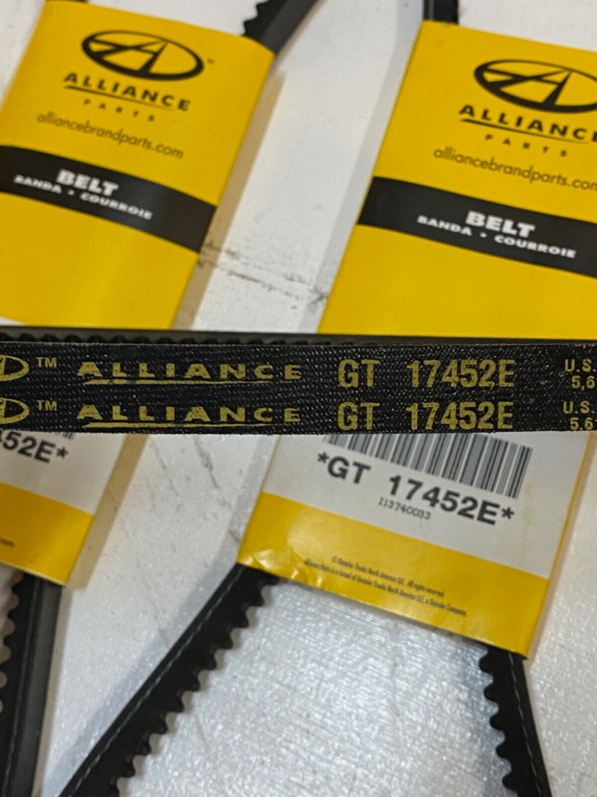 4 Qty of Alliance 1/2" Belt GT 17452E, I13740033, 1514SS (4 Quantity)