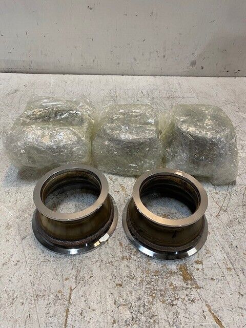 5 Qty of Steel Exhaust V Band Adapters 3-11/16" Top OD 4-11/16" Bottom OD -5 Qty