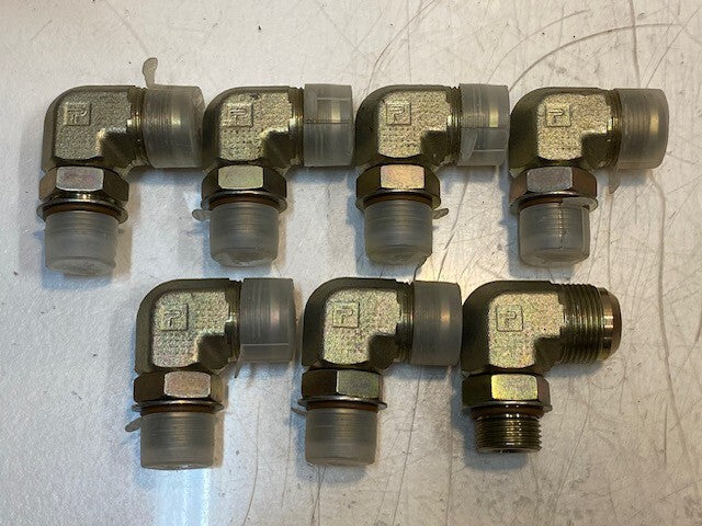 7 Qty of Parker 90 Degree Male Elbow Fittings 33mm Thread 27mm Thread (7 Qty)