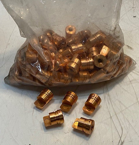 93 Quantity of Copper Screw Machine Nozzle Parts 5mm ID 17mm OD 23mm L (93 Qty)