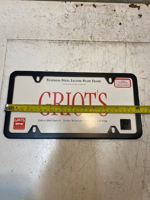 Griot's Stainless Steel License Plate Frame 4-Hole Black 10326BLCA