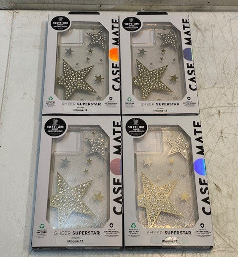 4 Quantity of Case Mate iPhone 13 Phone Cases Sheer Superstar CM046730 (4 Qty)