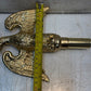 Gold Color Finished Metal Perched Eagle Flagpole Ornament Finial 9" x 7"