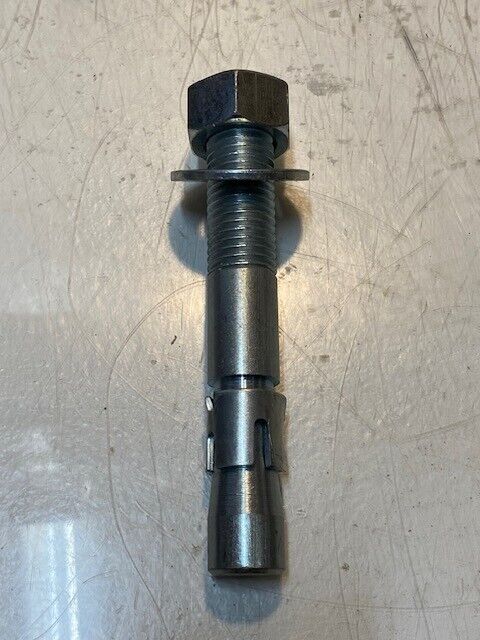 5 Quantity of Steel Anchor Bolts 6" Long 33mm Hex Nut 22mm Thread (6 Quantity)