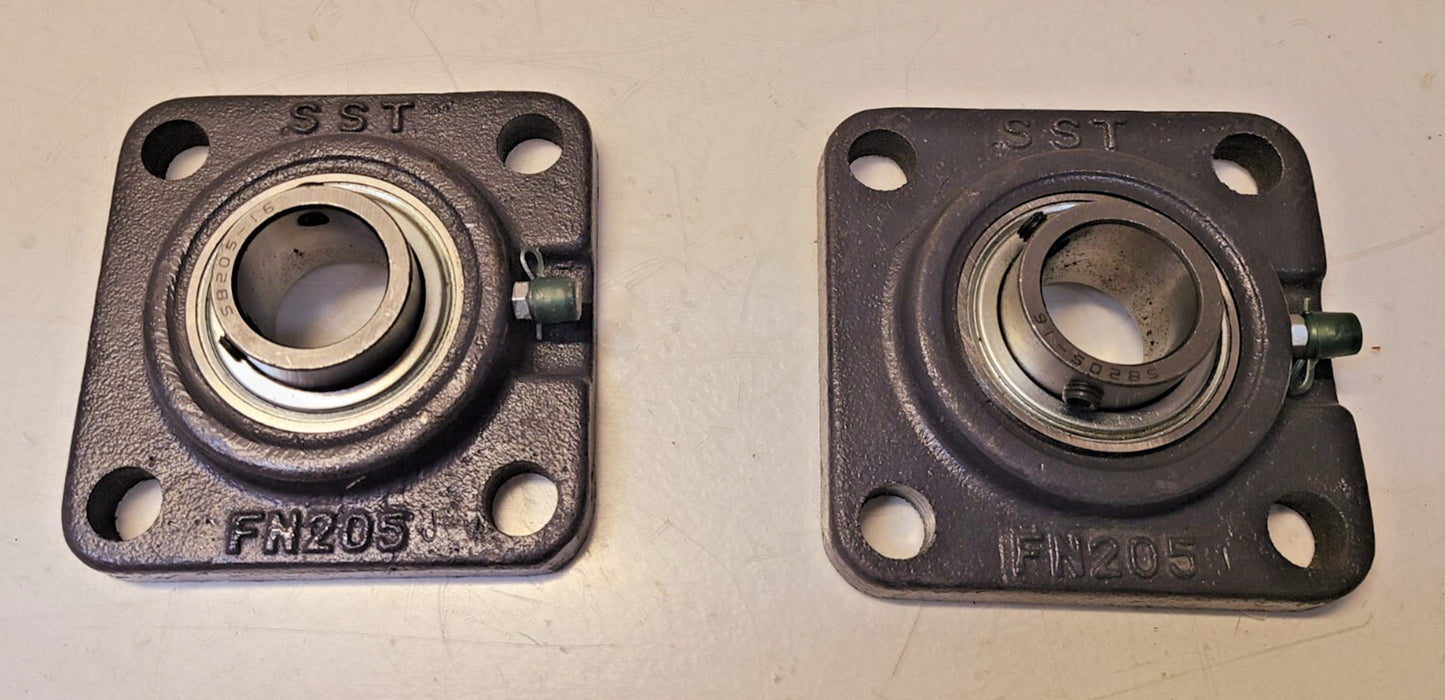 2 Quantity of SST 4-Bolt Flange Bearings FN205 | SB205-16 (2 Qty)