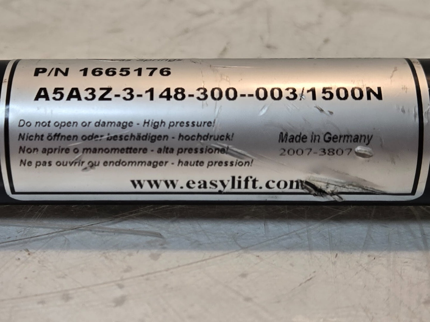 Easylift Gas Springs 1665176 | A5A3Z-3-148-300--003/1500N | 1500N Spring Force