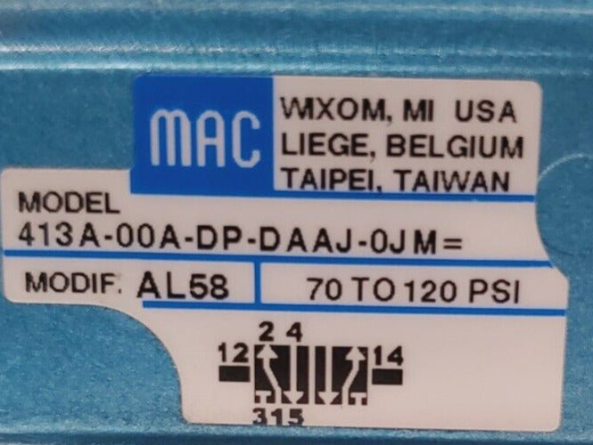 MAC Solenoid Valve 413A-00A-DP-D A AJ-0JM | 45A-L00-DAAJ-0JM