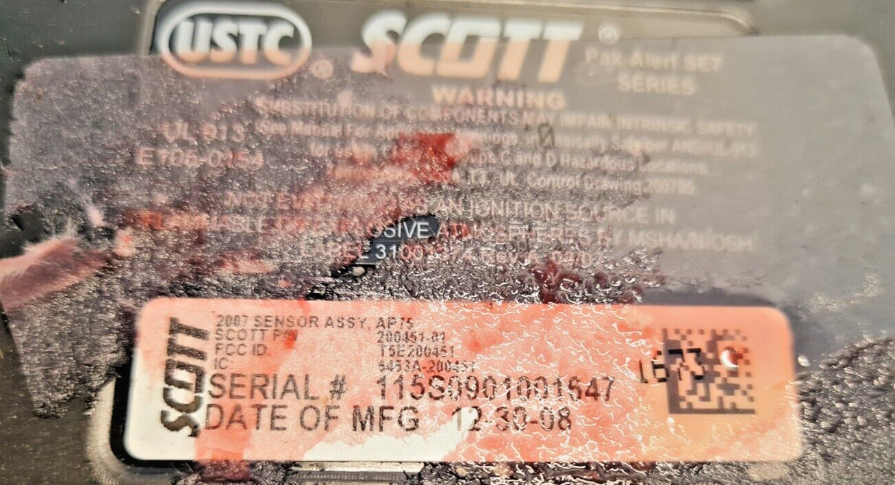 SCOTT Pak-Alert SE7 | 200451-01 | 115S0901001647 | ID # 00052976 | 200451-02