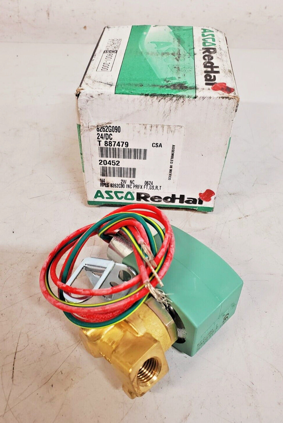 Asco RedHat Brass Solenoid Valve 24 DC 8262G090 | T 887479 | 20452 | MP-C-080