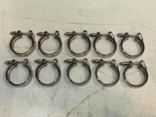 10 Quantity of 2.5” Stainless Steel V-Band Hose Clamps 3/4" Thick (10 Quantity)