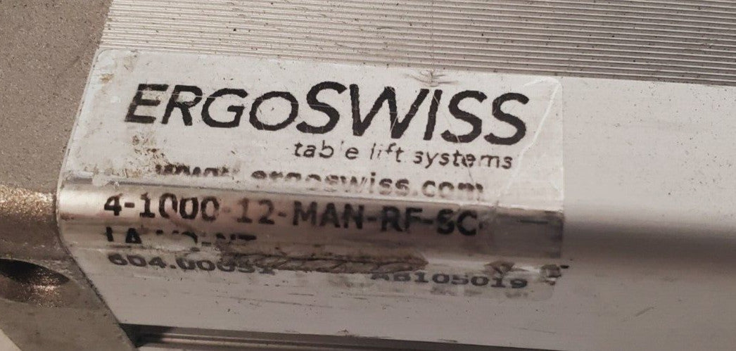 4 Qty of ErgoSwiss Table Lift Cylinders & Pump 4-1000-12-MAN-RF-SC-LA (5 Qty)