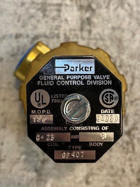 Parker Solenoid Valve GP407 | 41050 | 1/2 NPT CV = 3.35