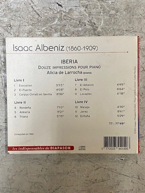 Isaac Albeniz Iberia Alicia de Larrocha CD