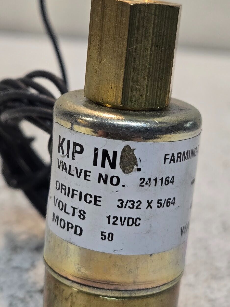 Kip Inc Solenoid Valve 241164 | Orifice 3/32x5/64 | 12VDC | MOPD 50 | 7 Watts