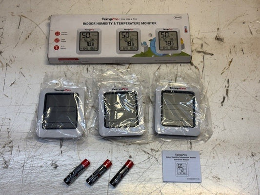 3 Quantity TempPro Indoor Humidity and Tempature Monitor | TP-50-3