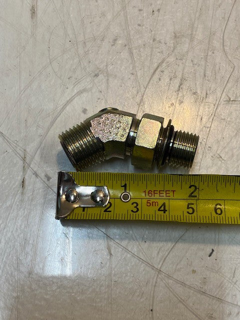 9 Qty of 45 Degree Hydraulic Male Tube Fittings 14mm Thread 17mm Thread (9 Qty)