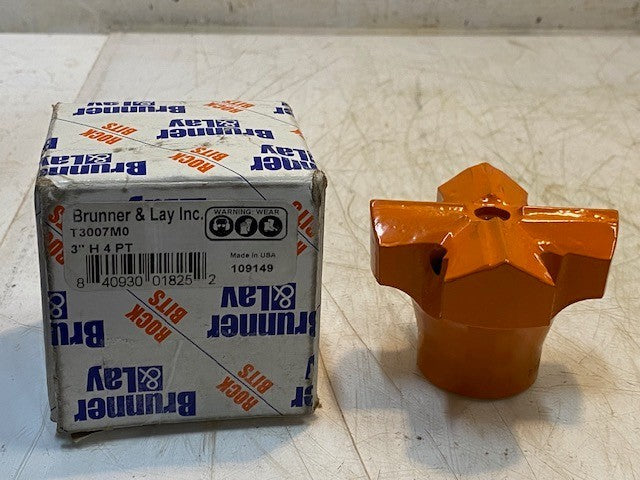 Brunner & Lay 3" H 4 PT Carbide Rock Bit for Rock Drill T3007M0 Standard Thread