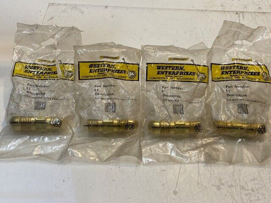 4 Quantity of Western Enterprise Part #51 Brass Cylinder Hose Adapters (4 Qty)