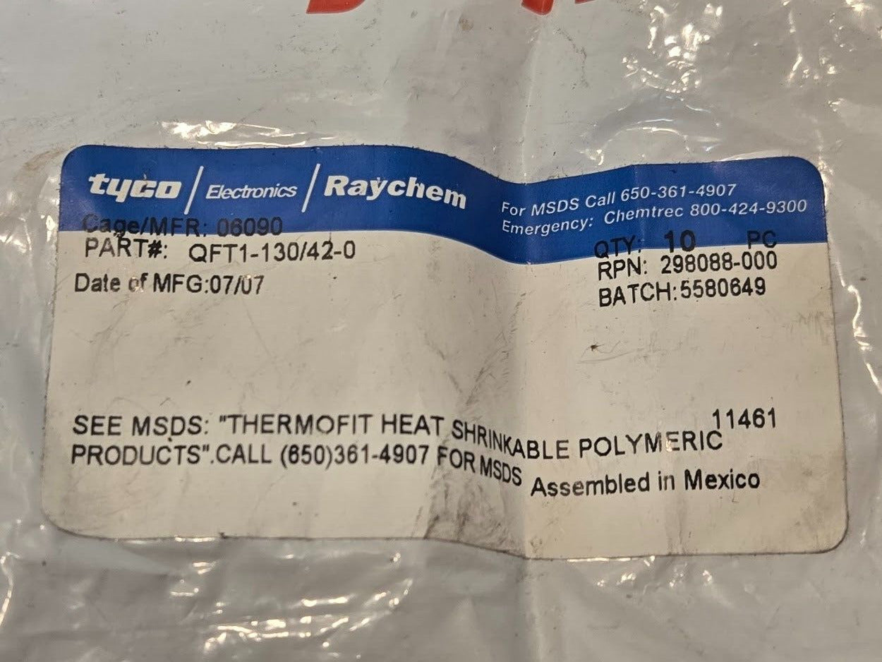 Pack of 10 Tyco Raychem QFT1-130/42-0 Heat Shrink Boots | 298088-000 | 11461