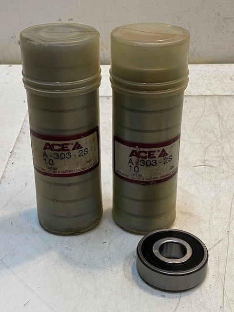 20 Qty of ACE A-303-2S | 6303-2RS Sealed Radial Ball Bearings 17x47x14mm -20 Qty