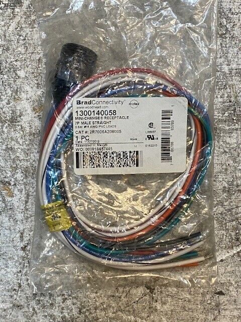 MOLEX BRAD CONNECTIVITY 1300140058 MINI-CHANGE RECEPTACLE 7P MALE STRAIGHT