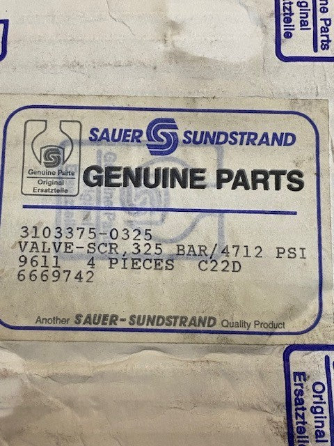 Sauer Sundstrand 4460888 | 3103375-0325 Hydraulic SCR Valve Assembly Hardware