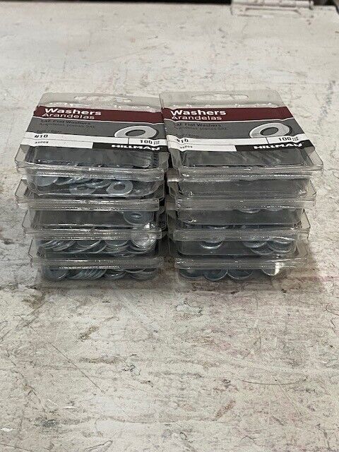 800pcs of Hillman #10 SAE Flat Washers 35009 8 Packs of 100 (800 Quantity)