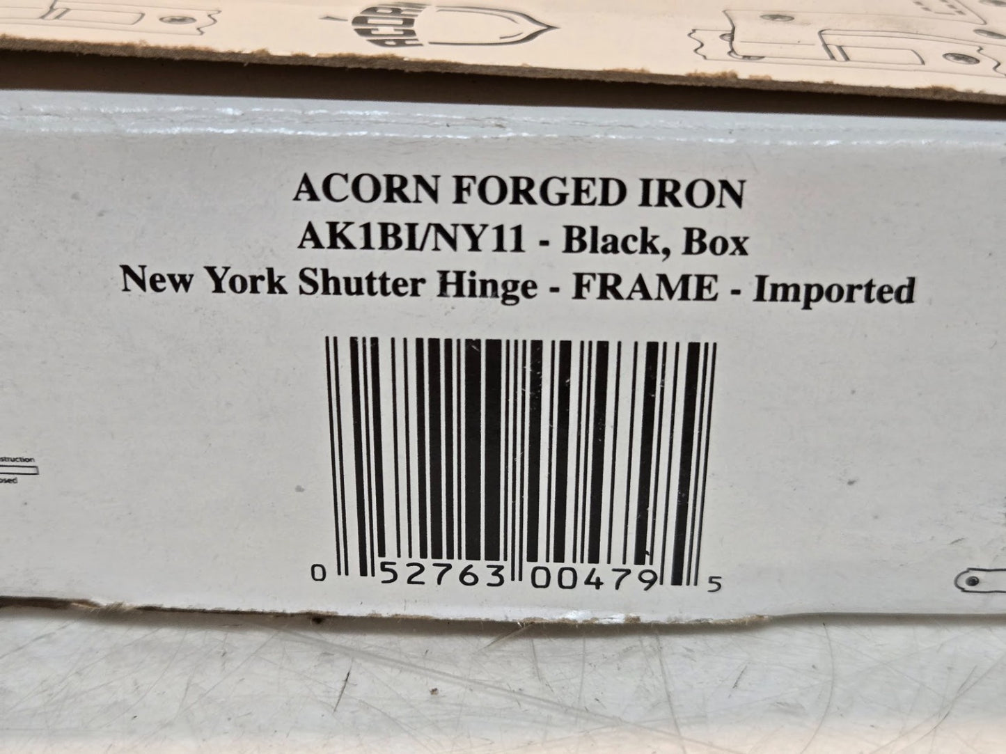 2 Quantity of Acorn New York Shutter Hinges AK1BI | NY11 | 052763004795 (2 Qty)