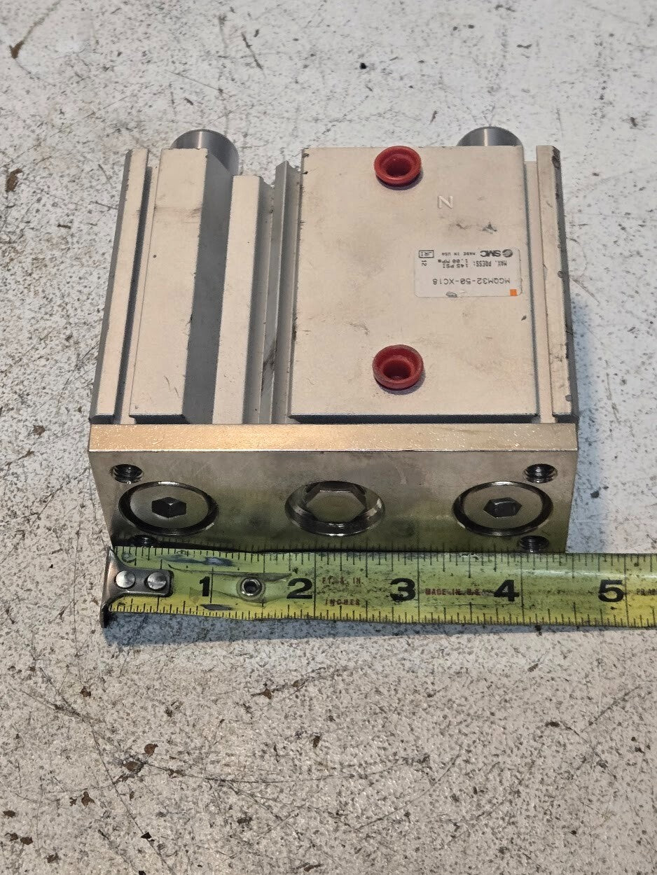 SMC Guided Pneumatic Cylinder MGQM32-50-XC18 | 145 PSI See Pictures