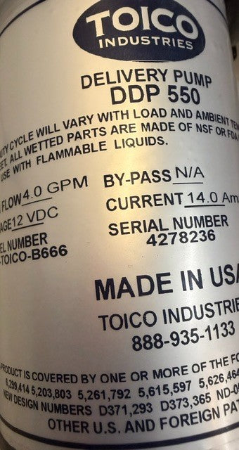 Toico Industries DDP-550 Delivery/Demand Pump With Loose Lead Wire Connection