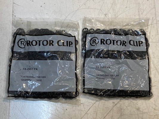 2,000 Qty of Rotor Clips TX-25ST PA 13mm OD (2 Bags of 1,000)
