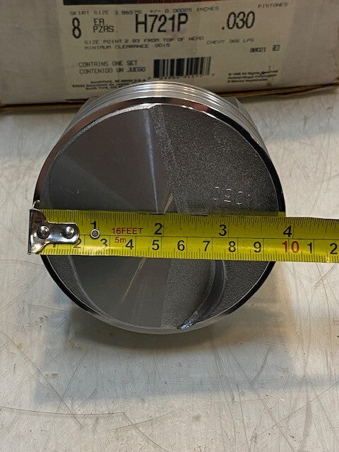 Federal Mogul Sterling Pistons H721P Set of 8 | 3-7/8" Dia. 17mm Pin Hole