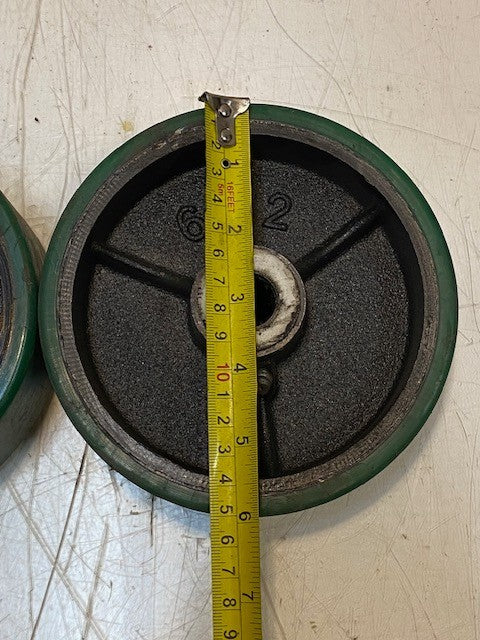 2 Quantity of 6" Green Caster Wheels 6x2 | 20mm Bore (2 Quantity)