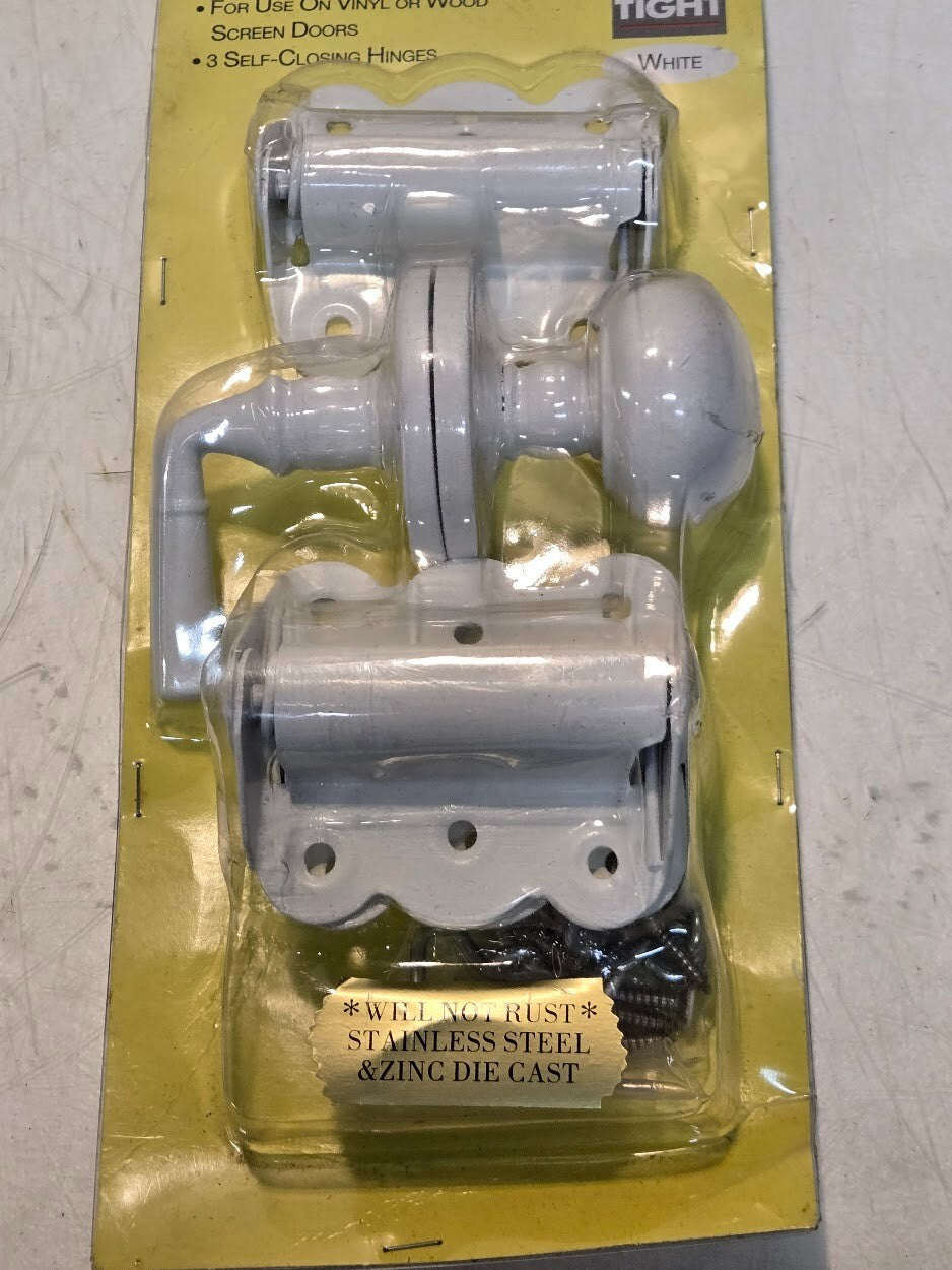 3 Quantity of Screen Tight White Screen Door Hardware Kit 731677877779 (3 Qty)