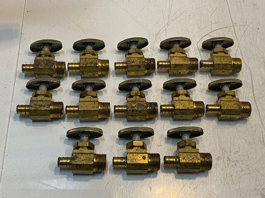13 Qty of SA LM 97264 Stop Valves 2-1/8" Long 12mm Thread 21mm Thread (13 Qty)