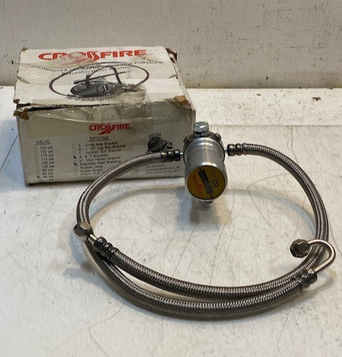 Crossfire Dual Tire Pressure Equalization A Bracket 85 PSI Stainless Steel Braid