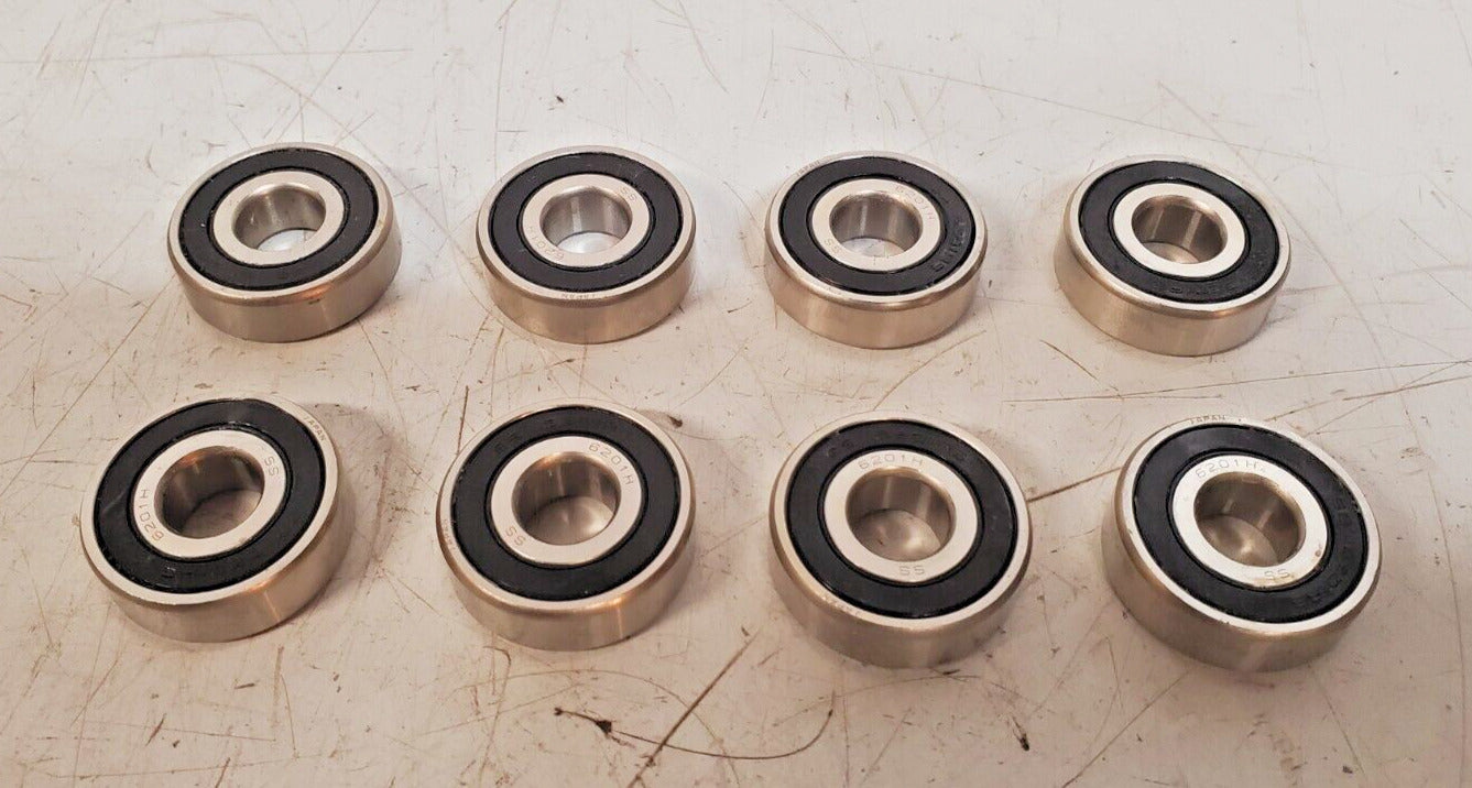 8 Quantity of SS Bearings 6201RS | 6201H (8 Qty)