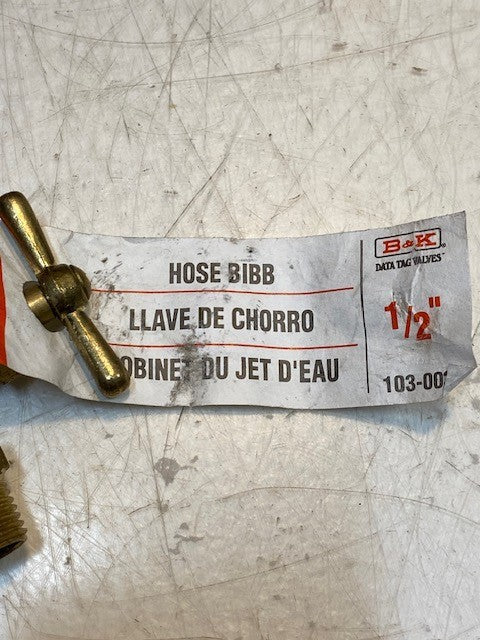 12 Quantity of B&K 103-003 Brass Hose Bibb Valves 1/2" MPT (12 Quantity)