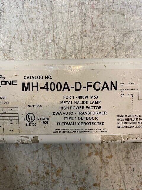 Keystone 00498 | MH-400A-D-FCAN Metal Halide Ballast 400W | 120V or 277V