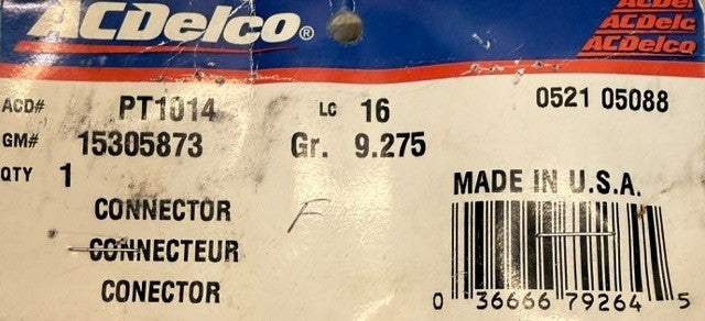 ACDelco PT1014 Multi-Purpose Electrical Pigtail Connector Wiring Harness Plug