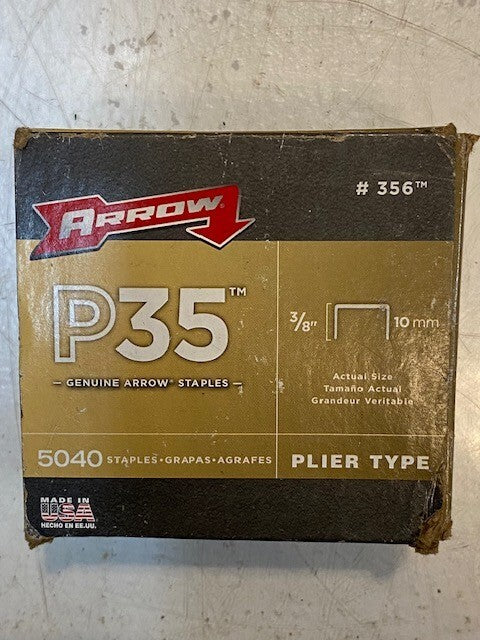 12 Quantity of Arrow #356 P35 3/8" 10mm 5,040 Staples Plier Type (12 Quantity)