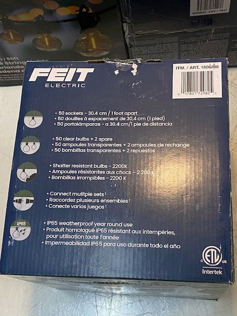 3 Quantity of Feit Electric 50ft LED String Light w/ Bulbs 1806288 (3 Qty)