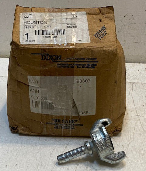 Box of 25 Dixon Air Hose End Fittings w/ Clips 98307 | 12mm Thread